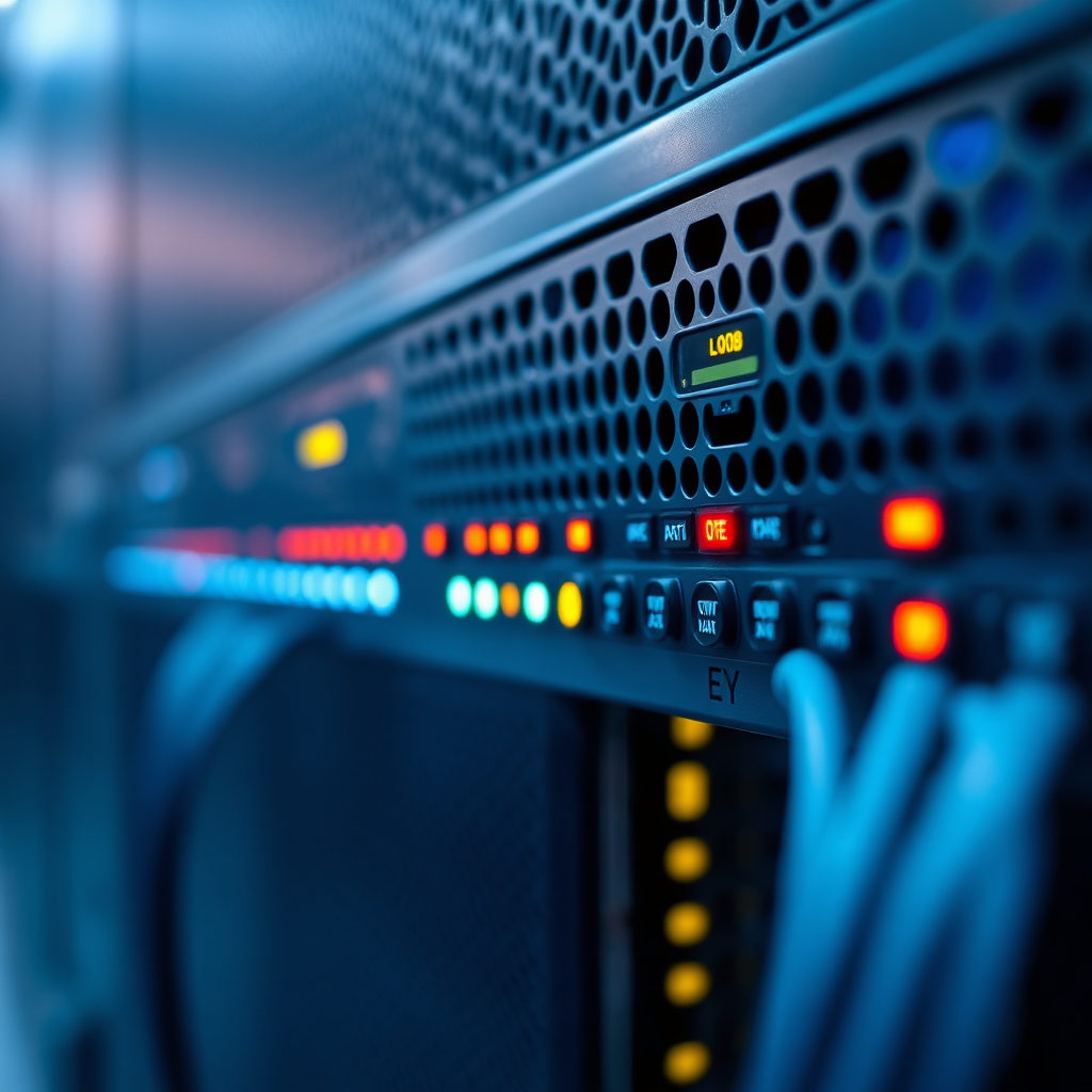 Server rack close-up